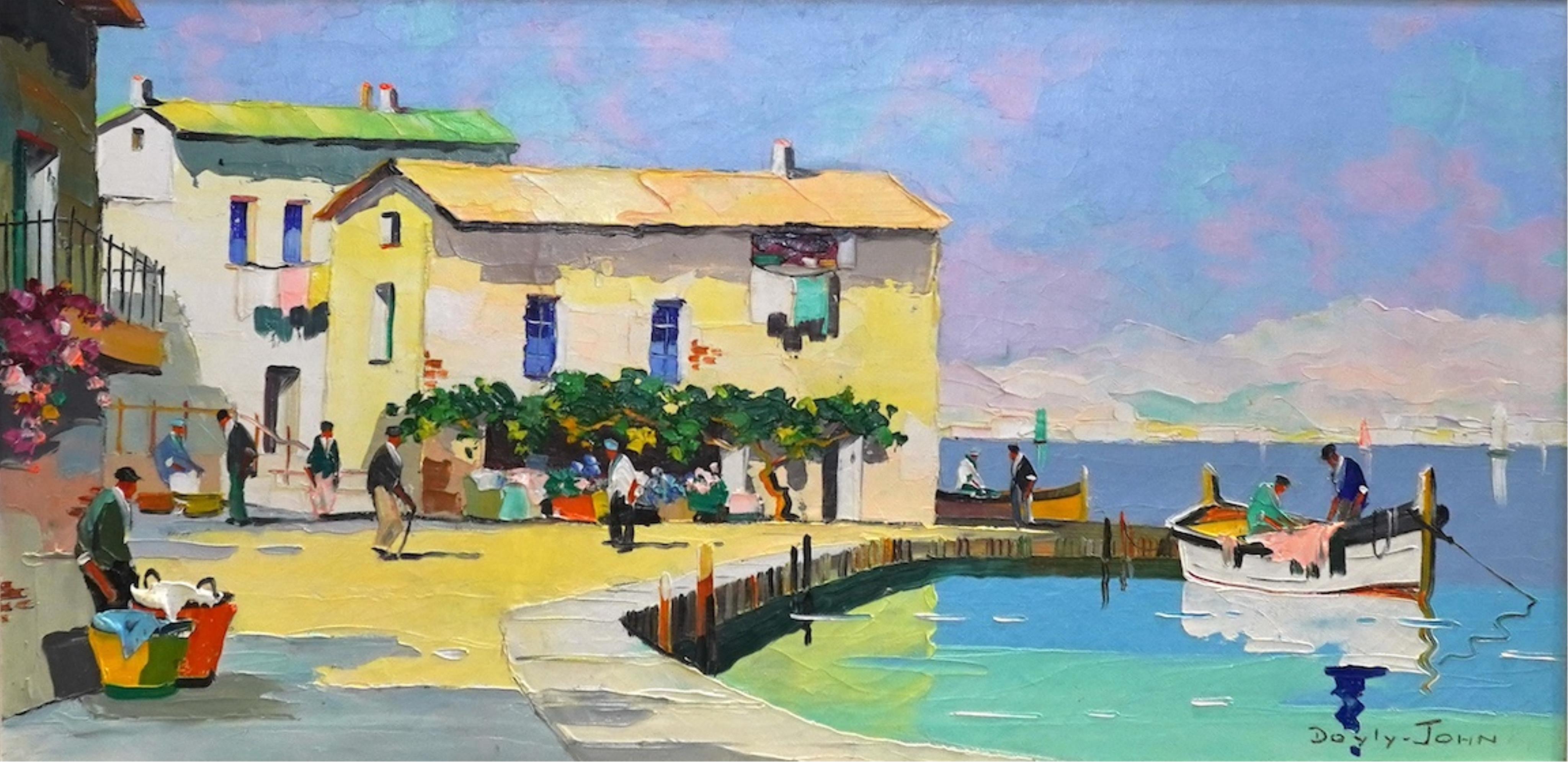 Cecil Rochfort D'Oyly John (English, 1906-1993), 'Beaulieu near Monte Carlo French Riviera', oil on canvas, 35 x 70cm